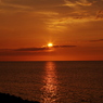 Orange sky and the sea
