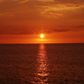 Orange sky and the sea