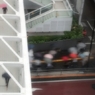 雨の中