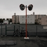 Ｔ字路の自転車