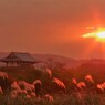 夕日がのぞき込む古都