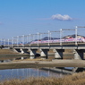 加古川橋梁を行くハローキティ新幹線（上り）