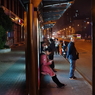 night,bus stop