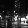 雨の夜の風景