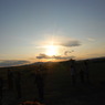 The setting sun in Gobi Desert