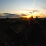 The setting sun in Gobi Desert