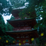 深山の塔に舞う