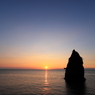 立岩　夕景