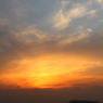 夕日と青空と