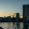隅田川リバーテラス　佃エリア　夕方　雲とビル