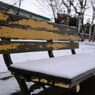 雪のベンチ