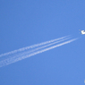 [青い空]　✈飛行機雲・エアバス✈A380