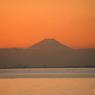 ☮  富士山の夕景と飛行機　☮