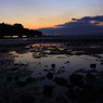 映る夕焼け