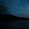 月夜の水田と八ヶ岳