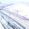 雪の中の新幹線