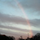 日没直前の虹