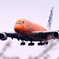 飛行機と桜と曇り空 1