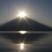 山中湖のダブルダイヤモンド富士