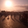 フナ広場の夕日