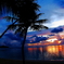Sunset of the sea in Guam 