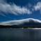 台風一過の中秋の名月の富士山