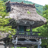 新緑の白川郷（明善寺の鐘楼門）