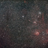 勾玉星雲と三つの散開星団