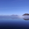 猪苗代湖、磐梯山、霧