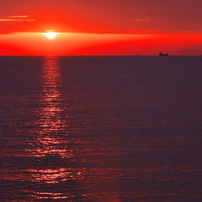 播磨灘に沈む夕日（２０１４～５年冬）