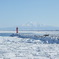 流氷と斜里岳