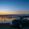 old car with sunset