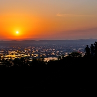 砺波平野散居村夕景　第2ステージへ