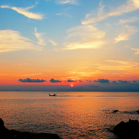 The setting sun of Tanegashima.