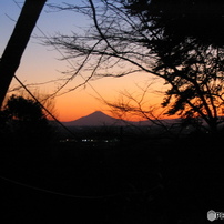 黄昏の富士山