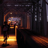 夕暮の赤川仮橋（１）