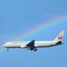 2 虹とジェット機 1 (ANA/JAL)