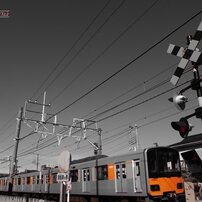 東武鉄道５００５０系と踏切