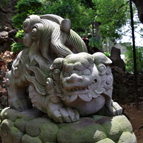 狛犬_品川神社
