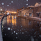 雪降る小樽運河