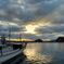漁船と奈古港の夕景