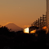 夕暮れの富士山