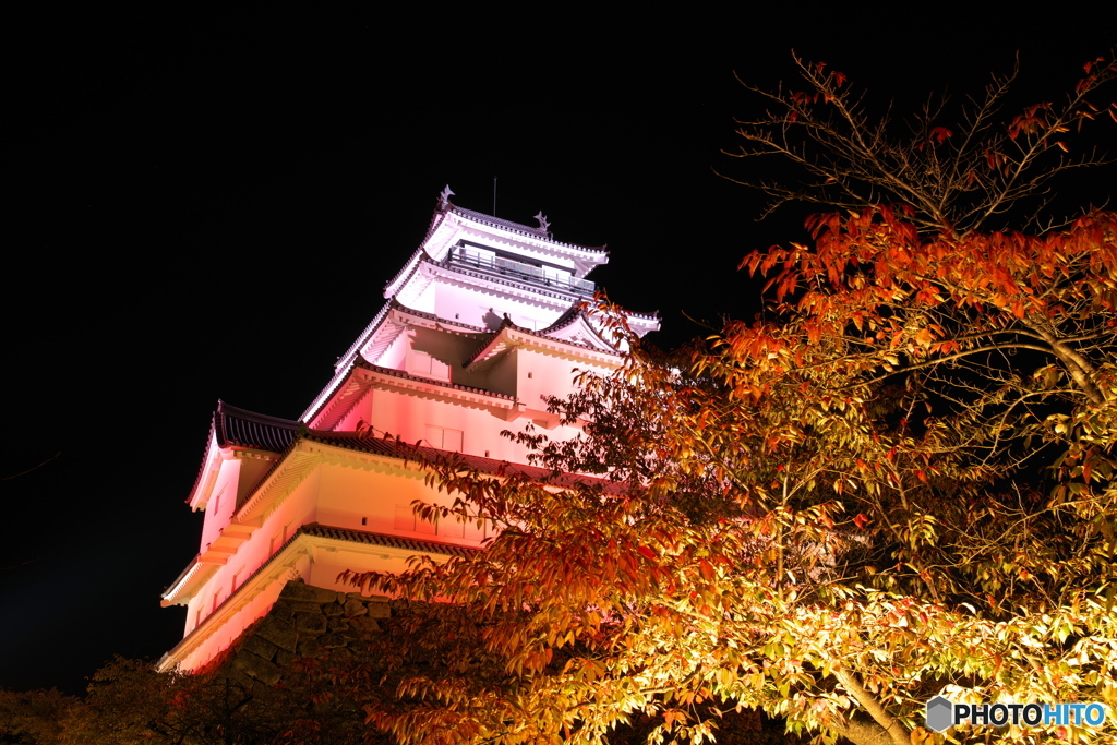 鶴ヶ城と紅葉
