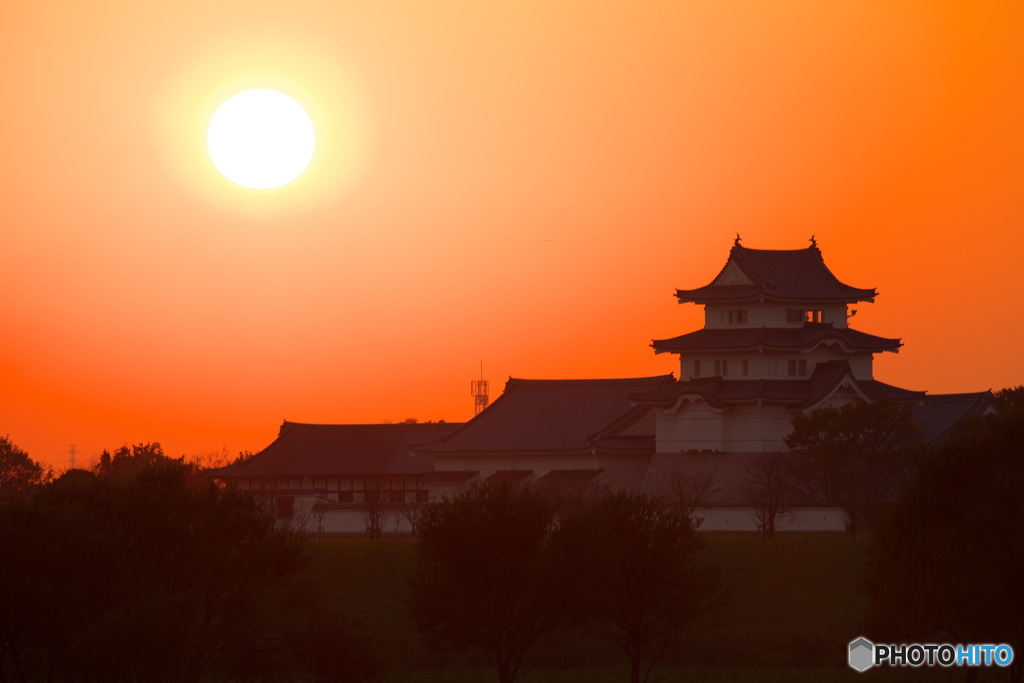 関宿城の夕景