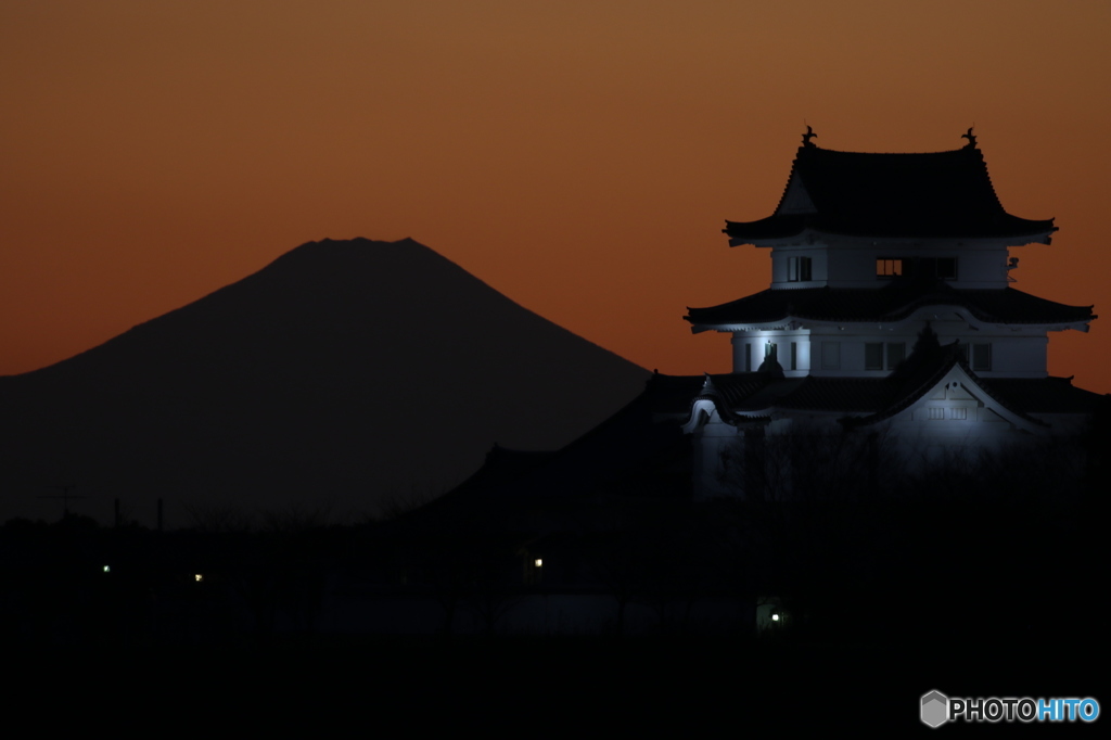 関宿城の夕景