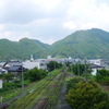 中国勝山駅の跨線橋から