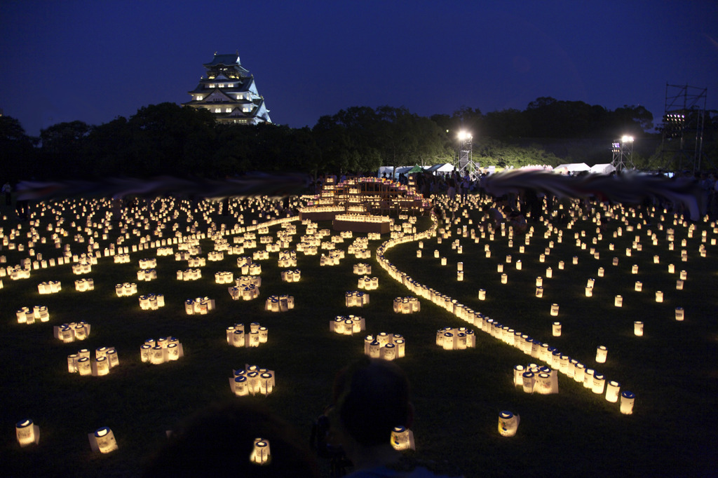 大阪城　城灯りの景