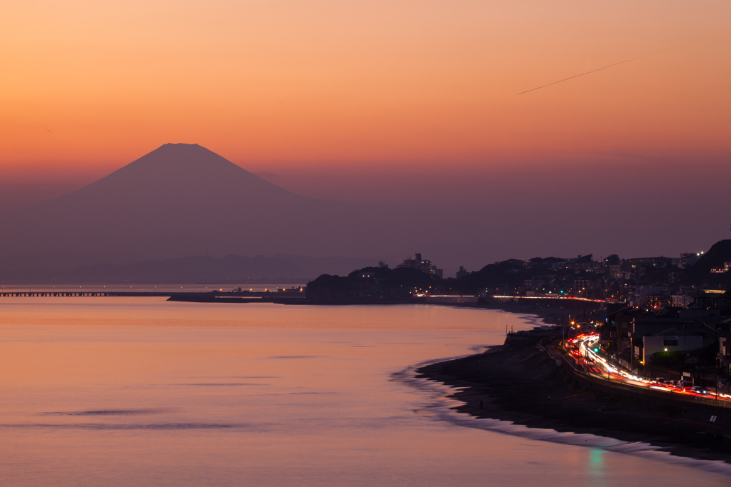 稲村ヶ崎から夕景富士 /1