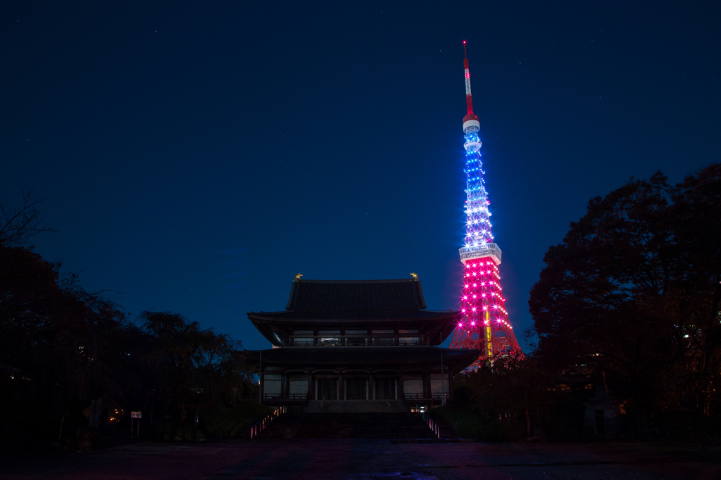 『pray for paris』東京タワートリコロールカラーダイヤモンドヴェール