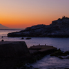 千葉県鋸南町浮島・傾城島と夕景富士 /2